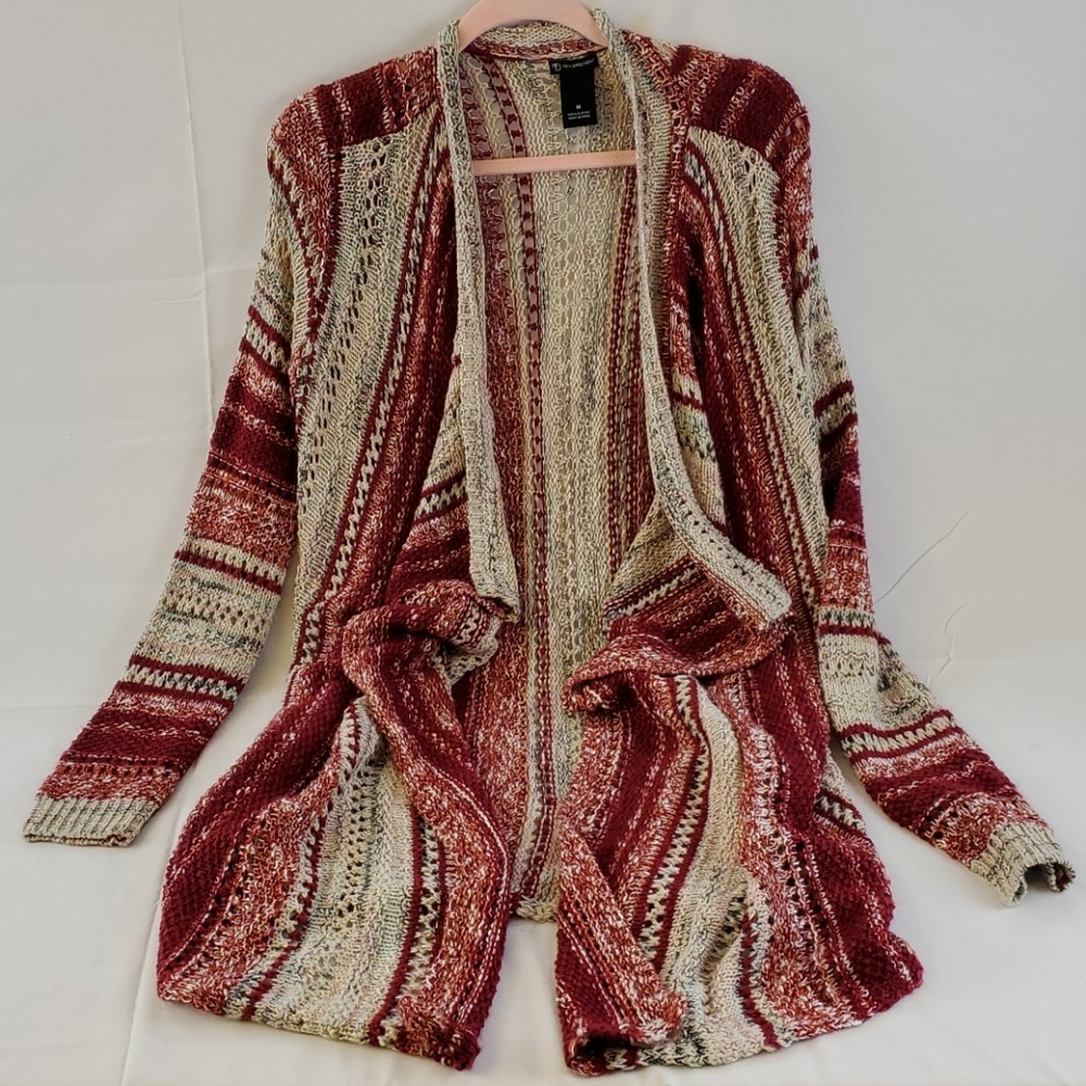 New directions Red and cream long sweater